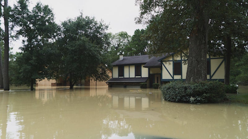 Photo of flooded home during Hurricane Harvey.