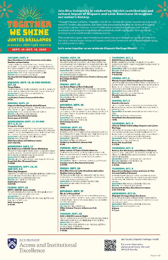 Hispanic Heritage Month schedule