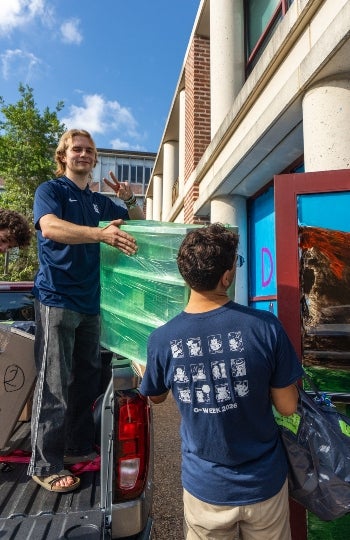 Students assist during the 2026-27 academic year's move-in.
