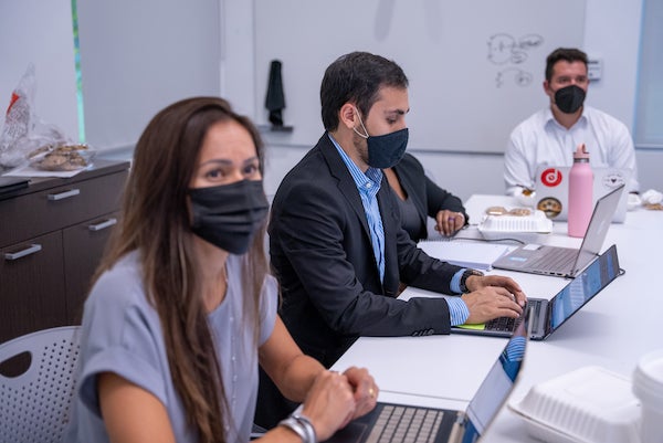 Alexander Hernandez in classroom at the Baker Institute