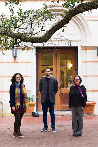 Left to right: Deborah Fontenelle, Bruno Baccalon and Alida Metcalf.