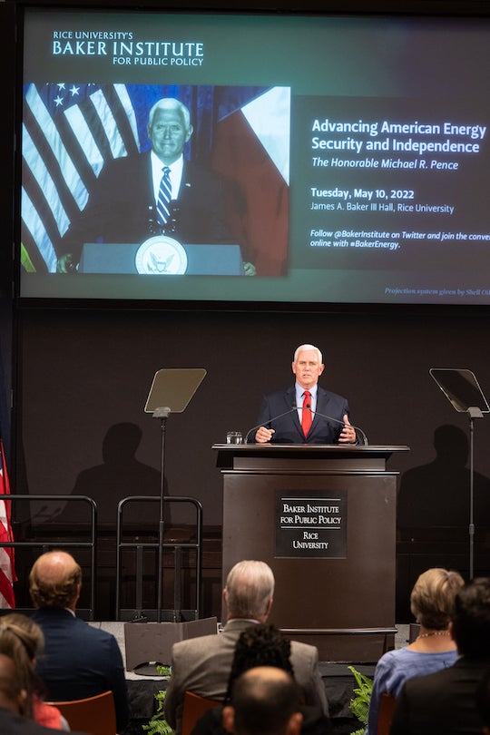 Mike Pence at the Baker Institute