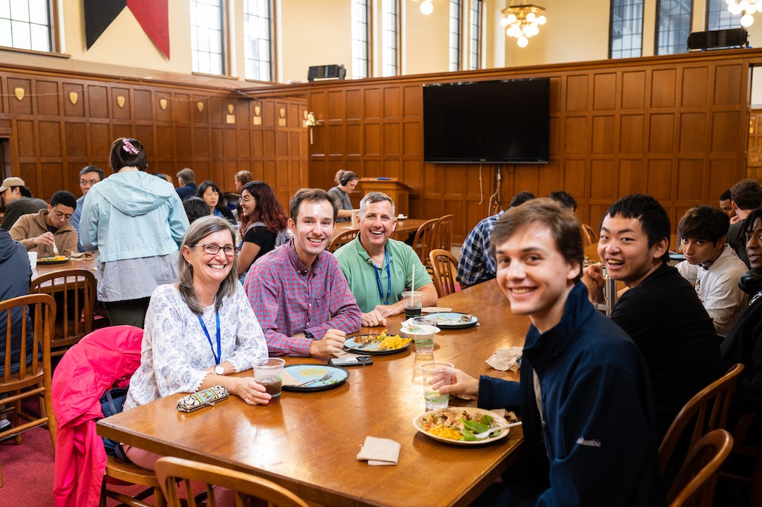 Families at Owl Together 2022 families lunch in residential colleges