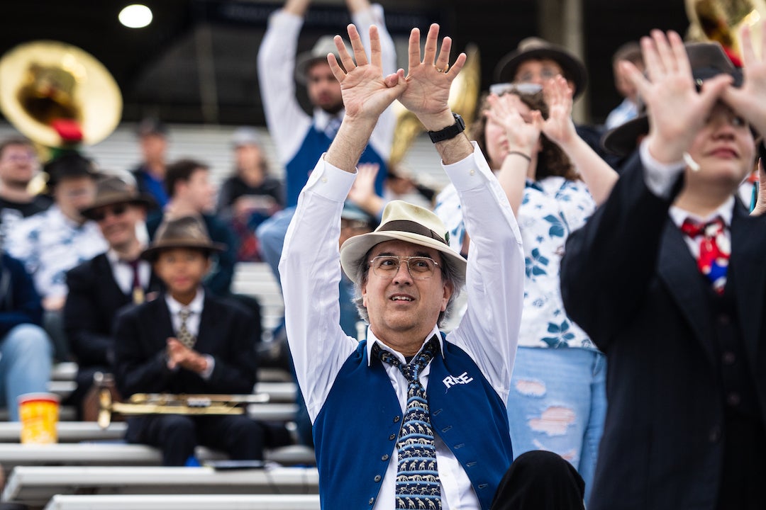 Rice Marching Owl Band during homecoming football game 2022