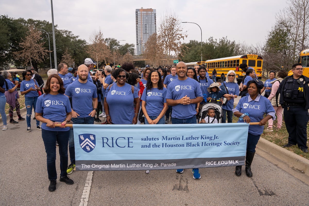 Members of the Rice community celebrate Martin Luther King Jr. Day.