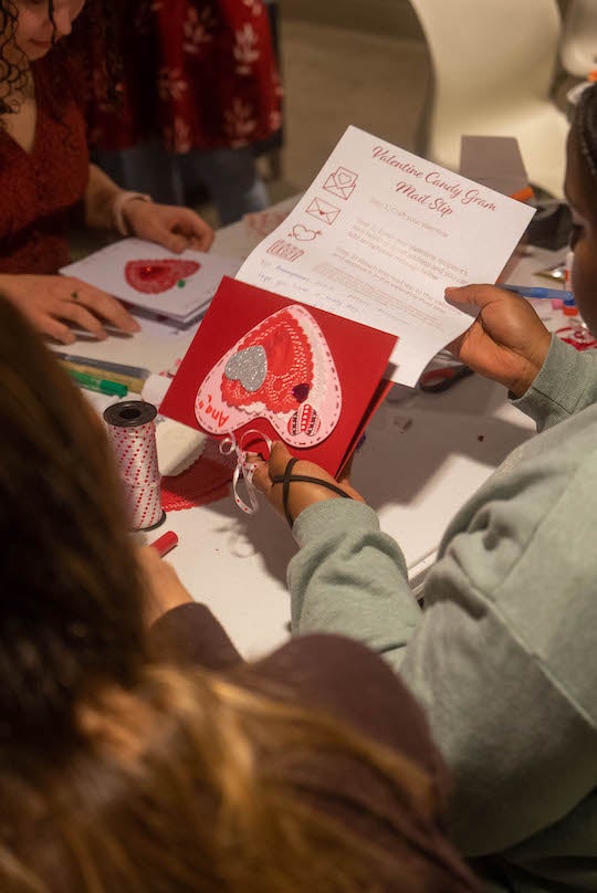 Rice students work on Valentine's Day candy grams at Fondren Library on Monday, Feb. 13, 2023.