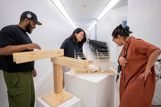 Jeannette Kuo teaches students during a studio course titled, "Under the Roof" last semester as a Cullinan Visiting Professor within Rice Architecture.