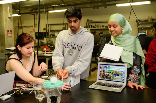 students working on prototype