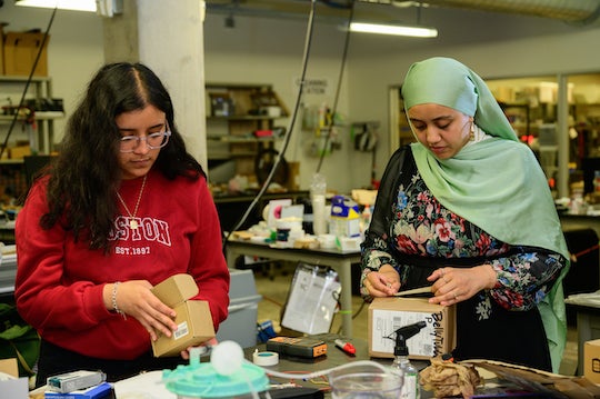 students working on prototype