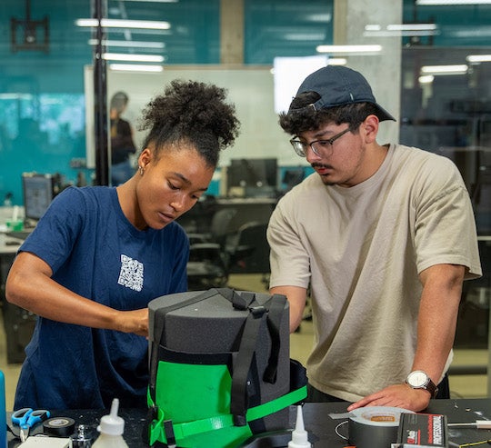 students working on prototype