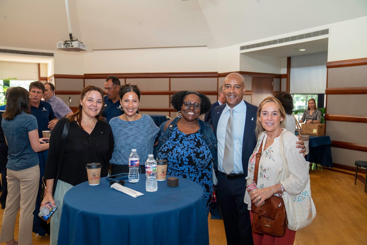 Rice President Reginald DesRoches and staff members