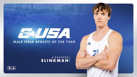 Rice track and field athletes Tara Simpson-Sullivan and Alexander Slinkman were recently named Conference USA Female and Male Athletes of the Year, respectively.