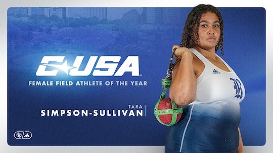 Rice track and field athletes Tara Simpson-Sullivan and Alexander Slinkman were recently named Conference USA Female and Male Athletes of the Year, respectively.