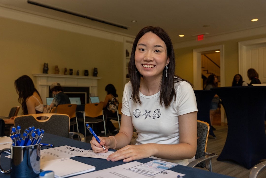Rice University endowed scholarship recipients gathered Sept. 24 at Huff House for Owl Stars, a celebration recognizing the students and donors whose generosity helped make their Rice experiences possible.