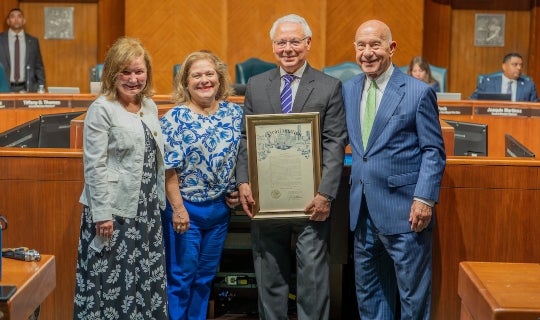 Many Rice co-workers joined in celebration of David D. Medina Day.