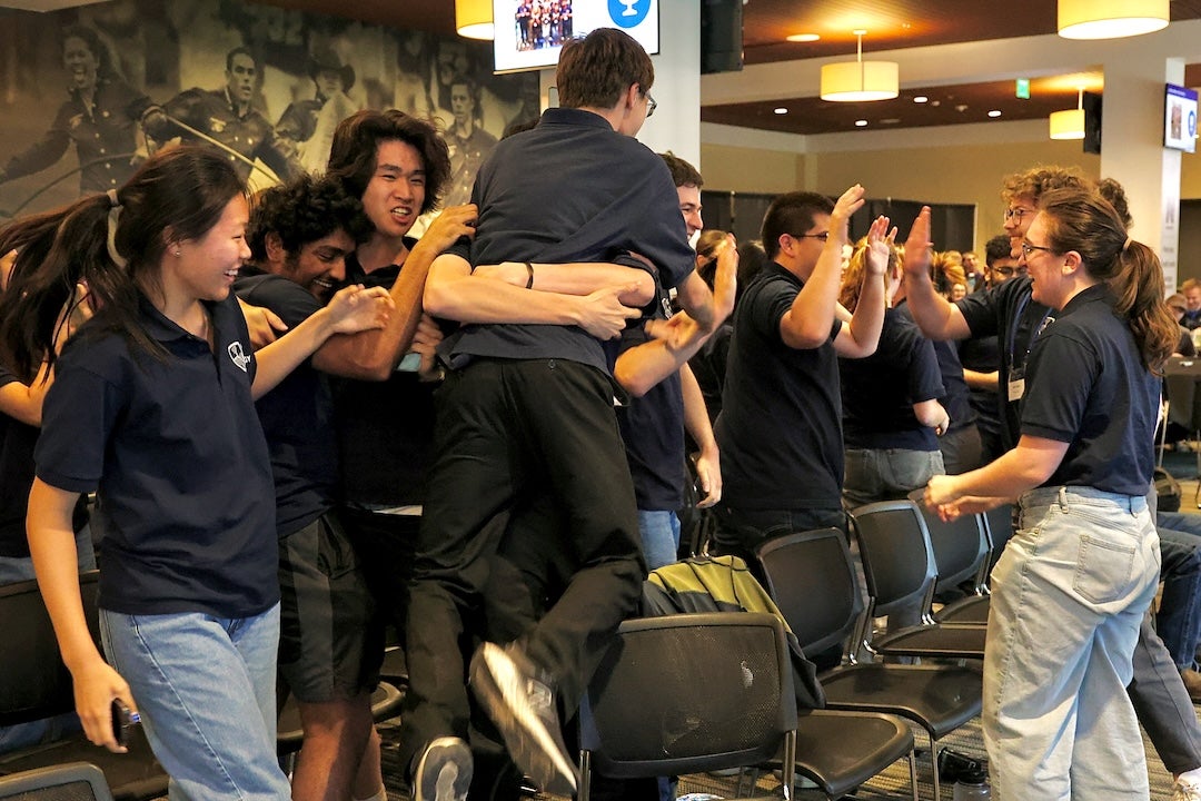 the team celebrating