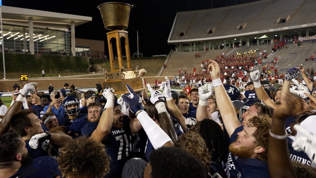 In a game that featured many ups and downs, the Rice Owls triumphed over the University of Houston Cougars in a thrilling 43-41 double-overtime victory at Rice Stadium Sept. 9.