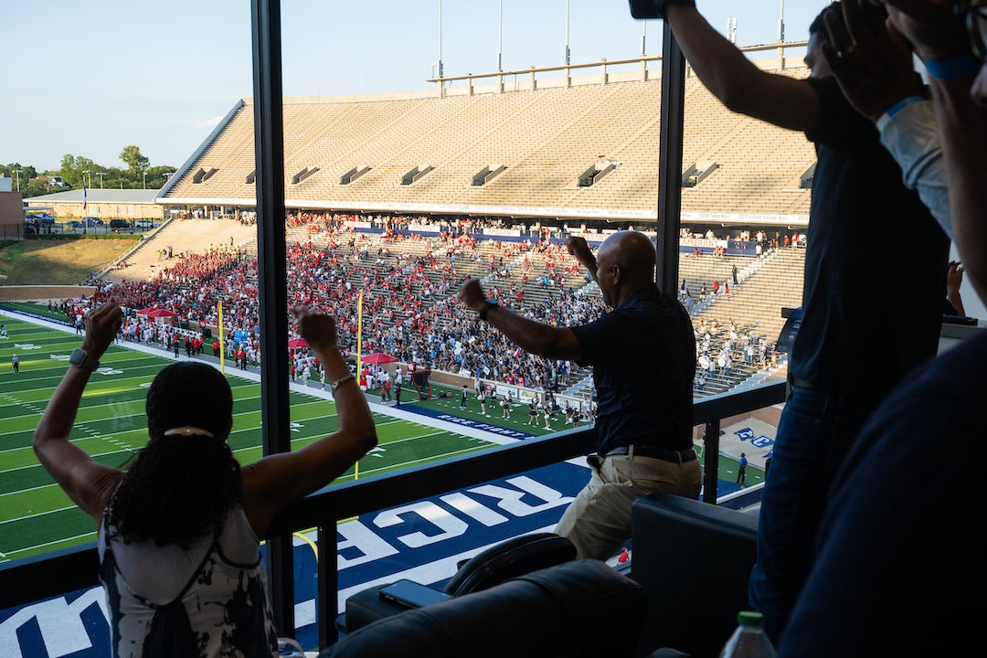 The Rice Owls triumphed over the University of Houston Cougars in a thrilling 43-41 double-overtime victory at Rice Stadium Sept. 9.