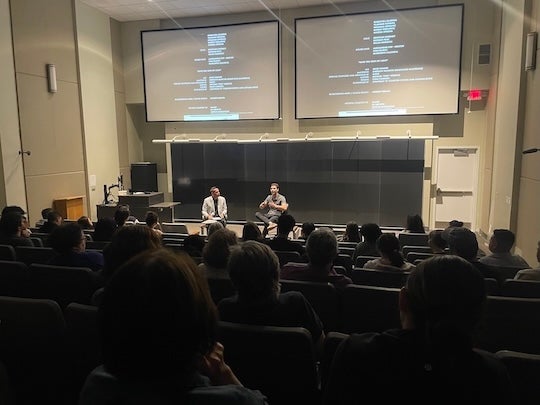 Rice students screening movie.