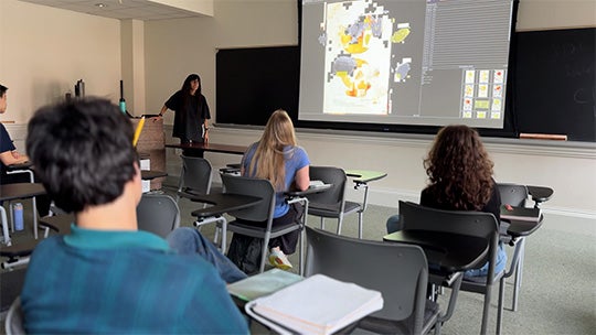 Sofia Crespo teaching Luis Campos course