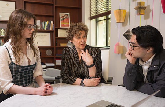 Kathleen Canning with students
