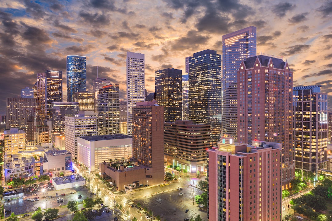 Photo of Houston skyline.