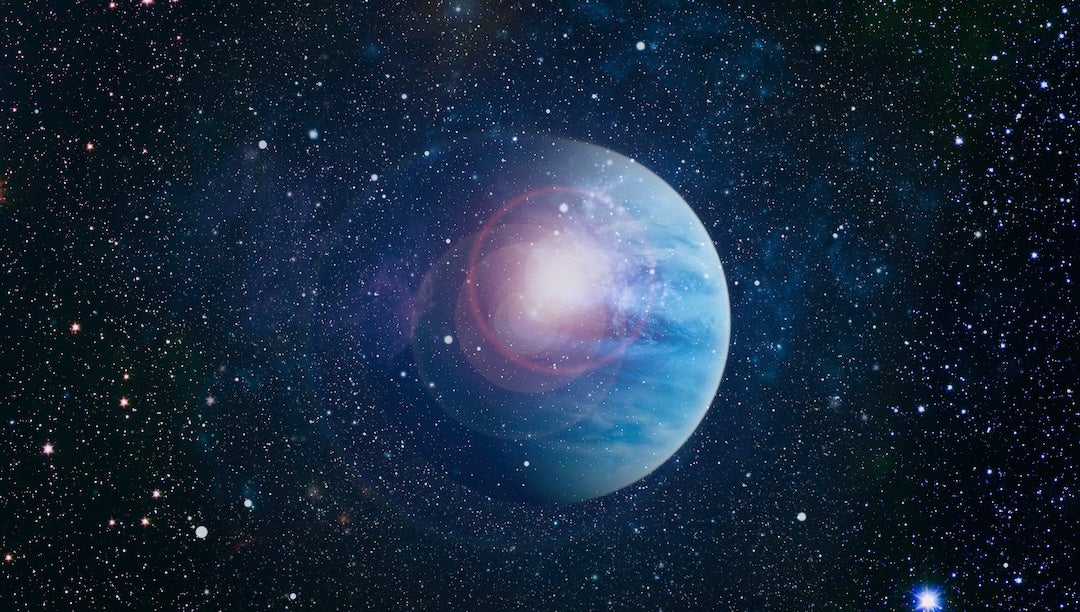 stock illustration of a distant planet