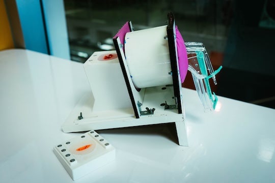 An image of the Rice students’ Accessible Gynecology Innovation & Learning Equipment, a low-cost training model designed to help physicians and health workers learn how to perform uterine biopsies safely and effectively. 