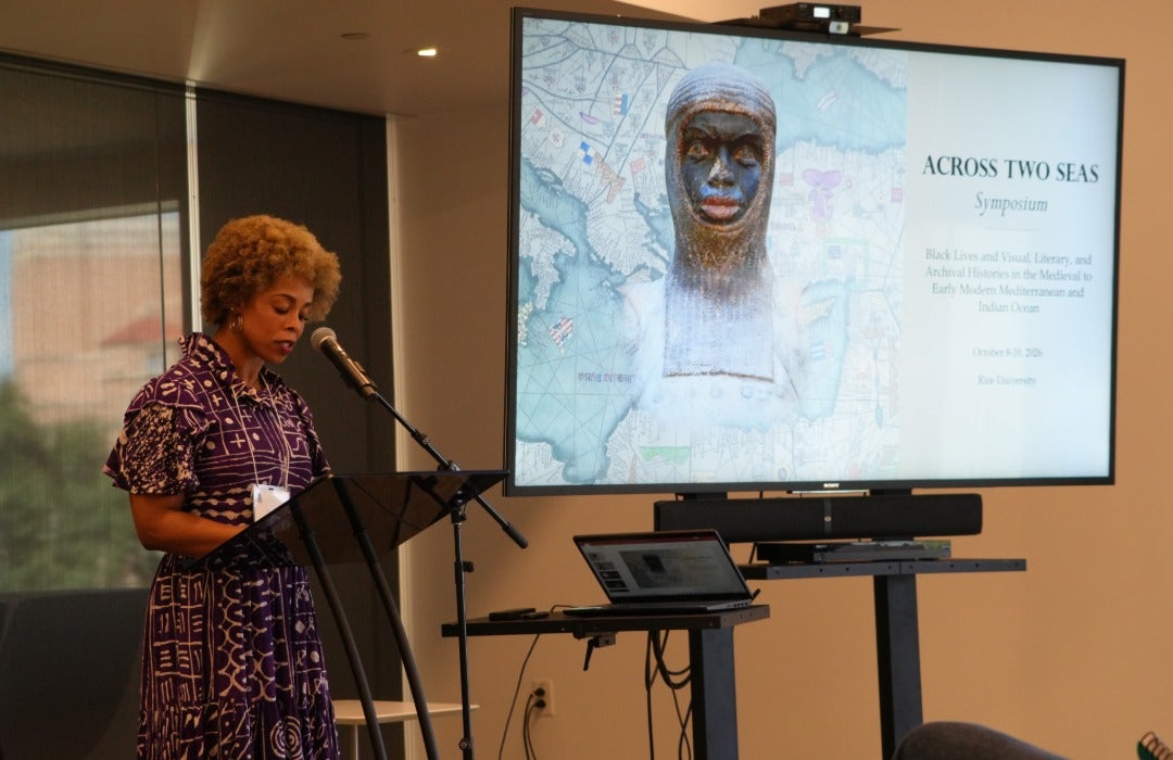 Collage of photos from the Across Two Seas symposium
