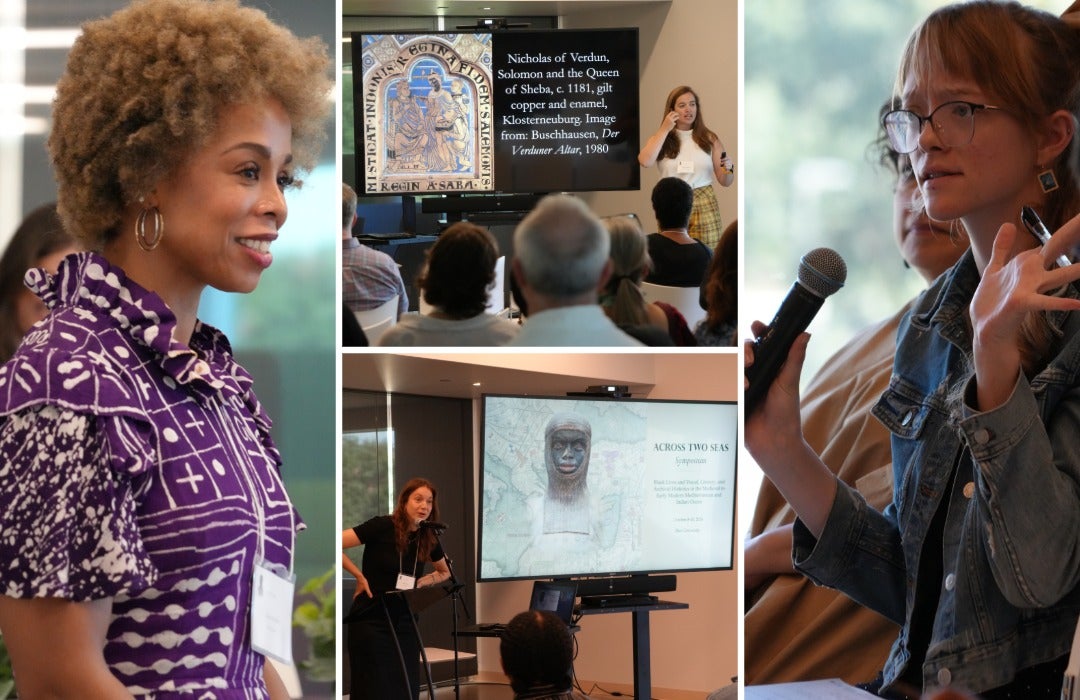 Collage of photos from the Across Two Seas symposium