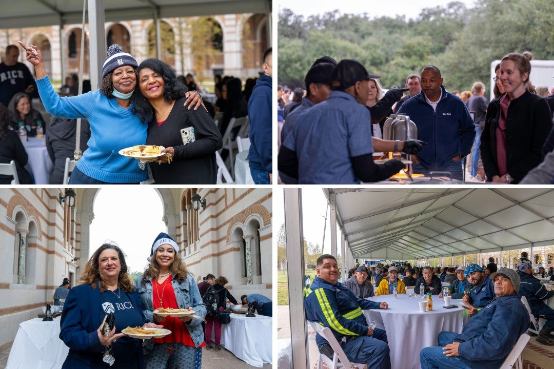  The holiday season is fully underway at Rice University as President Reginald DesRoches and his wife Paula Gilmer DesRoches hosted the annual staff holiday celebration on campus Dec. 13.