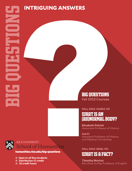Fall 2022 Big Questions Course Flyer