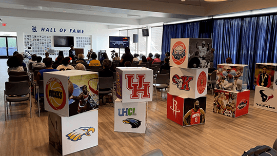 Photo cubes highlight Black athletes in Houston history at the Black Houston(s) Symposium