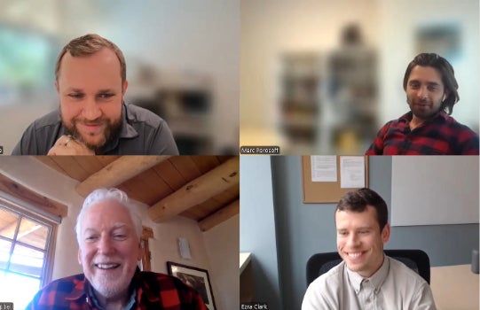 A screenshot taken during a recording for PodCAT, featuring guest Charles Campbell from the University of Washington. 