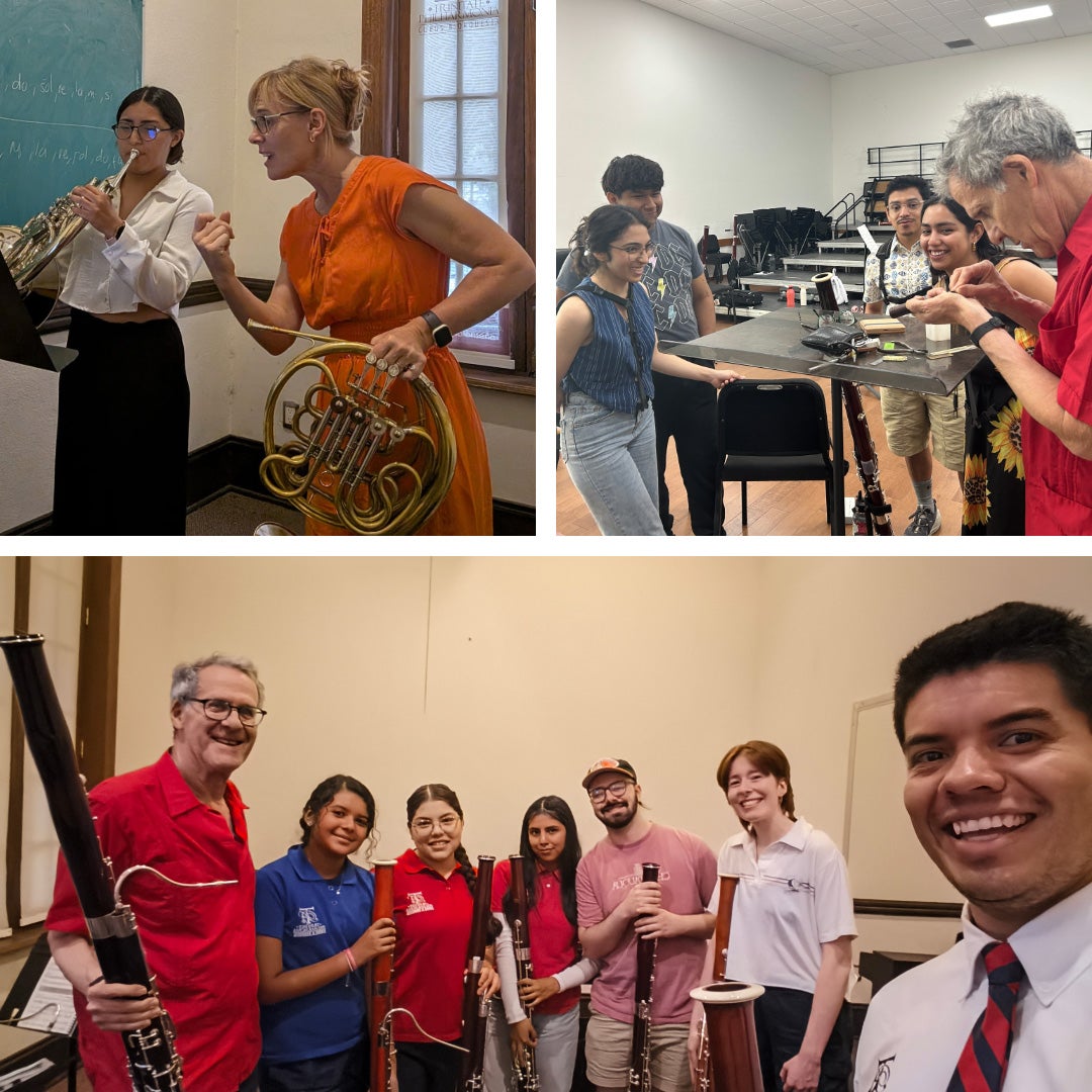 Shepherd School of Music faculty working with students at the CAYO workshop in Mexico