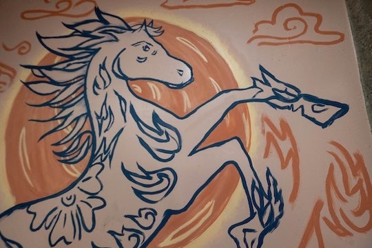 Mural of a horse at Chao College