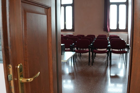 Empty classroom at VIU