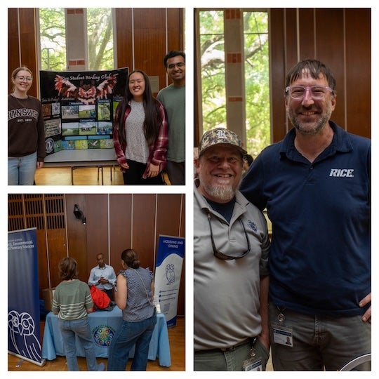 A collection of photos showing people at various Earth Festival Booths