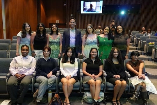 Students in Rice University’s inaugural Making an Exoneree course pose with course leaders after spending the semester investigating potential wrongful conviction cases and producing documentary films designed to bring public attention to each case.