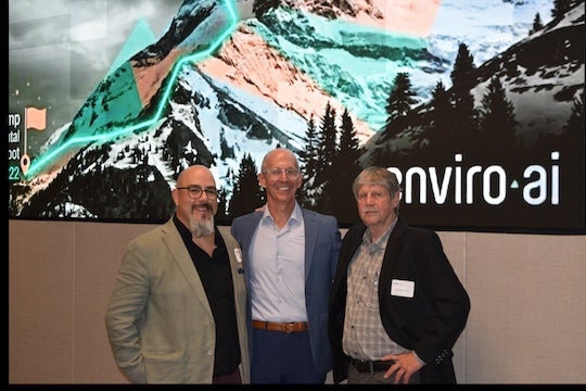 Chris Ordonez, program manager of nature based solutions at the SSPEED Center, Jed Anderson and Jim Blackburn, photographed at the event. 