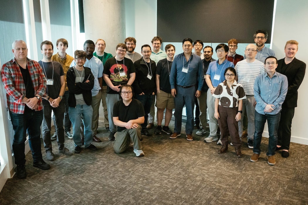 A group photo taken during the collaborative workshop at Rice. 