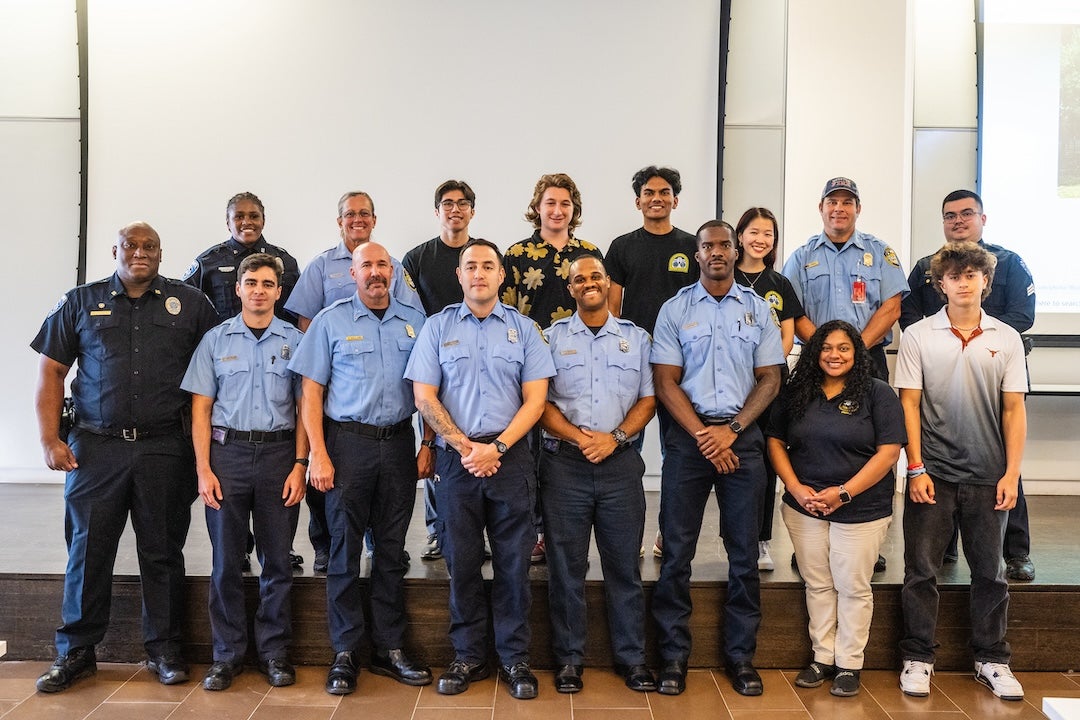 First responders from Rice University and the city of Houston were recognized May 29 for their efforts in working together to save the life of a Rice graduate student who nearly drowned this spring.
