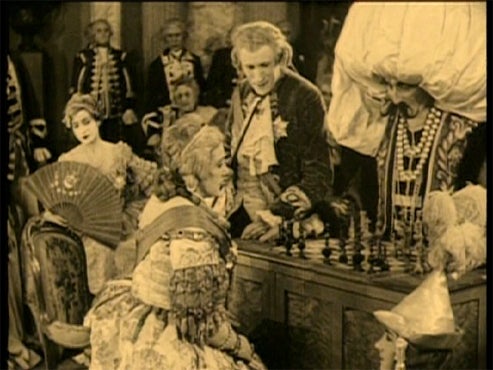 A still from the 1927 silent film "The Chess Player"