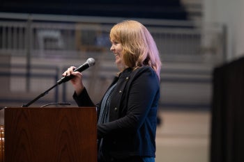 Sylvia Dee imparts words of wisdom to the incoming Class of 2026.