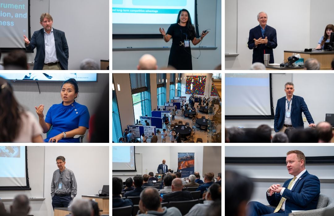 A selection of photos showing people at the summit doing summit things. 