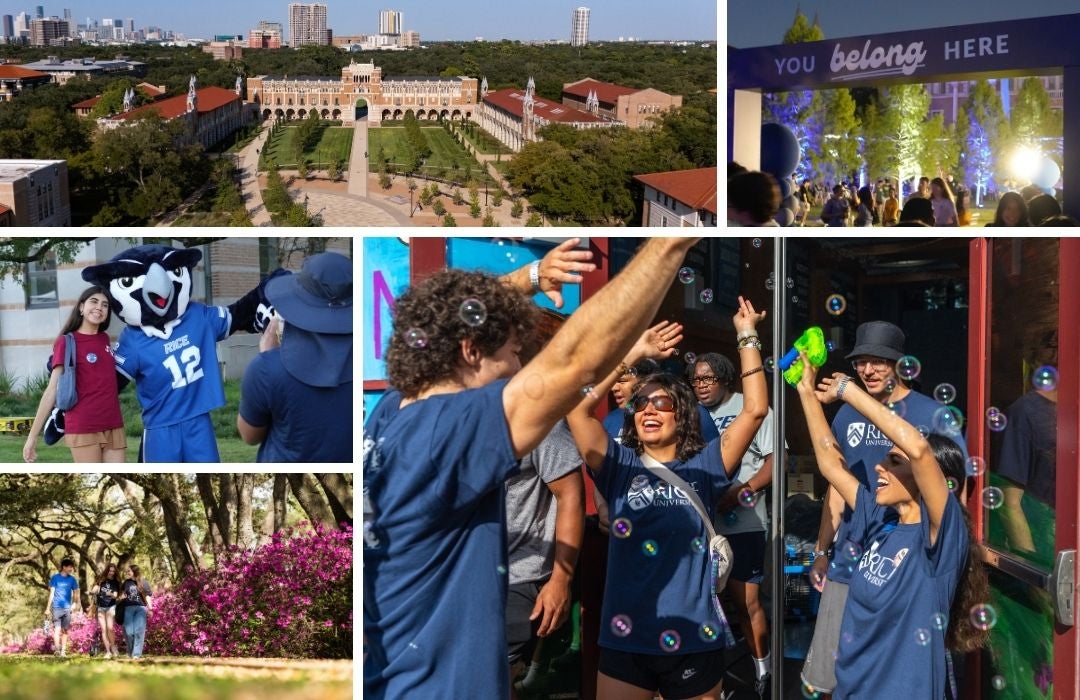 Collage of Rice campus photos