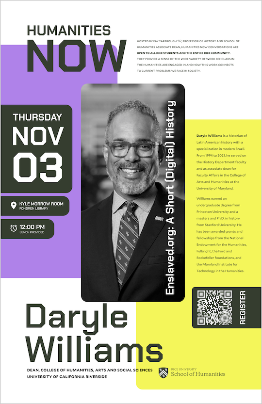 Flyer for Nov. 3 Humanities NOW lecture
