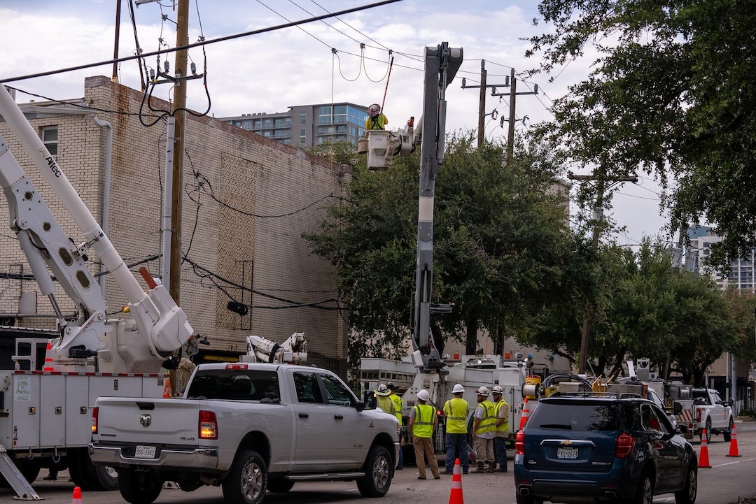 Hurricane Beryl Centerpoint Power Grid Repairs. Photo by Brandon Martin.