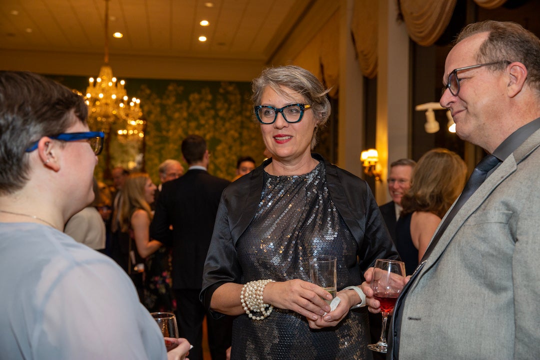 People engage in conversation March 10 at the 41st Friends of Fondren Gala.