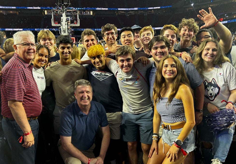 Rice Sport Management students pose for a photo at the 2023 Final Four in Houston.